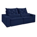 Ver imagem 2 de Sofá Retrátil e Reclinável 3 Lugares Valência Evidence Suede Azul Marinho