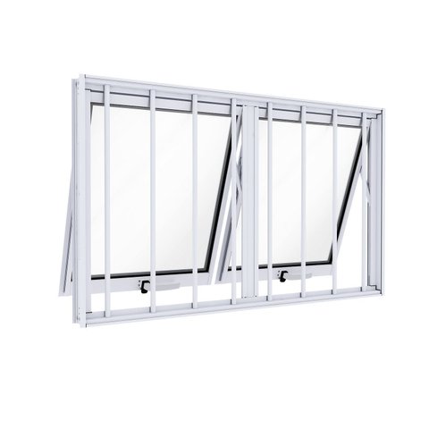 Janela de Alumínio Máximo Ar Duplo Horizontal com Grade 60x100cm Lucasa Ideale Branco