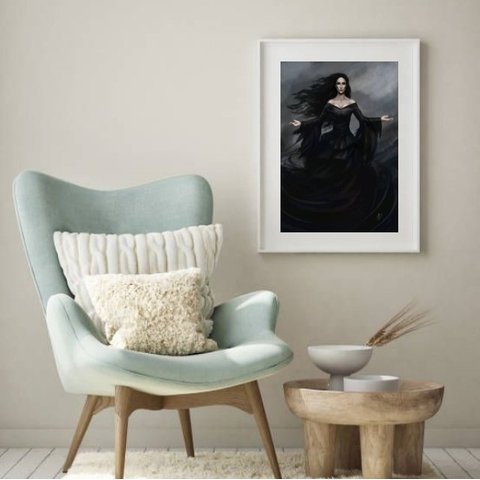 Quadro Umbanda Maria Mulambo - 60x48cm:madeira Preta
