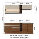 Ver imagem 4 de Armário de Cozinha Completa 220cm Rustic/Rustic/Crema Parma Madesa 02