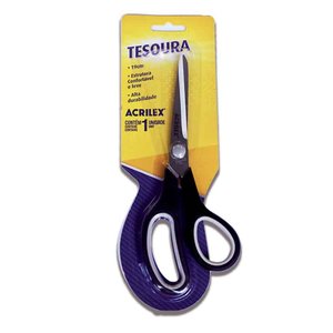 Tesoura Multiuso 19cm Profissional Acrilex Alta Durabilidade:preto