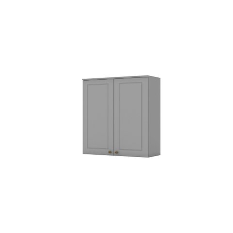 Armário Aéreo 2 Portas Clássico Americana Branco - Henn Cinza