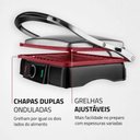 Ver imagem 4 de Sanduicheira Mondial Press Grill 180° Red Ceramic Preto/inox 2000w 127v - Pg-02