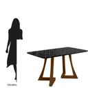 Ver imagem 5 de Sala Jantar Ana 160cm Vidro 6 Cadeiras Veludo Livia Preto/Ambar