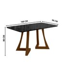 Ver imagem 3 de Sala Jantar Ana 160cm Vidro 6 Cadeiras Veludo Livia Preto/Ambar