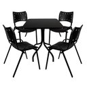 Ver imagem 3 de Jogo de Mesa 70x70 Comercial com 4 Cadeiras ISO Pretas