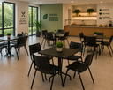 Ver imagem 1 de Jogo de Mesa 70x70 Comercial com 4 Cadeiras ISO Pretas