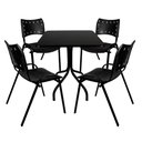 Ver imagem 2 de Jogo de Mesa 70x70 Comercial com 4 Cadeiras Iso Pretas