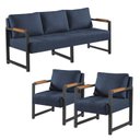 Ver imagem 1 de Conjunto 03 Peças Sofá Estilo Industrial Ipanema Impermeável