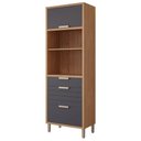 Ver imagem 1 de Torre Quente 100%mdf 70cm 2 Nichos para Forno 2 Portas e 2 Gavetas Eloise Mgm Móveis Freijó/