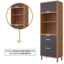 Ver imagem 4 de Torre Quente 100%mdf 70cm 2 Nichos para Forno 2 Portas e 2 Gavetas Eloise Mgm Móveis Freijó/