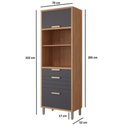 Ver imagem 3 de Torre Quente 100%mdf 70cm 2 Nichos para Forno 2 Portas e 2 Gavetas Eloise Mgm Móveis Freijó/