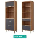 Ver imagem 2 de Torre Quente 100%mdf 70cm 2 Nichos para Forno 2 Portas e 2 Gavetas Eloise Mgm Móveis Freijó/