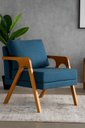 Ver imagem 2 de Conjunto 2 Poltronas Mona Luxo Madeira Maciça Tecido Linho:linho Azul