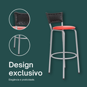 Ver imagem 4 de Kit 3 Banquetas Alta Banco para Balcão Junco Preto Àrea Gourmet Ilha Bancada bares Churrasqueira