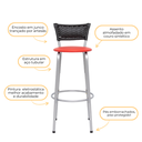 Ver imagem 4 de Kit 3 Banquetas Alta Banco para Balcão Junco Preto Àrea Gourmet Ilha Bancada bares Churrasqueira