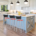 Ver imagem 6 de Kit 3 Banquetas Alta Banco para Balcão Junco Preto Àrea Gourmet Ilha Bancada bares Churrasqueira