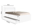 Ver imagem 2 de Cama Tamires Solteiro 0,88cm com Auxiliar Branco com Capitonê Nogal - Cambel