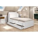 Ver imagem 1 de Cama Tamires Solteiro 0,88cm com Auxiliar Branco com Capitonê Nogal - Cambel