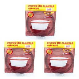 Kit Com 3 Coador Filtro De Flanela Para Café Coa Fácil 103 - 1