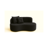 Conjunto Decorativo 02 Poltronas + Sofá Curvo Orgânico Nature Gaia Suede Preto - Montanaris Decor - 2