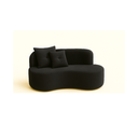 Ver imagem 2 de Conjunto Decorativo 02 Poltronas + Sofá Curvo Orgânico Nature Gaia Suede Preto - Montanaris Decor