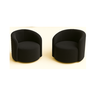 Conjunto Decorativo 02 Poltronas + Sofá Curvo Orgânico Nature Gaia Suede Preto - Montanaris Decor - 3