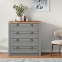 Ver imagem 1 de Cômoda 4 Gavetas Madeira Maciça Bolton Cinza