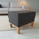 Ver imagem 1 de Puff Beny, Linho, Base e Pés de Madeira.