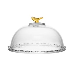 Queijeira Golden Bird 20cm com Tampa Cristal - 1