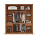 Ver imagem 3 de Guarda-roupa Casal Valência 2 Portas 2 Gavetas Freijó/creme - Politorno