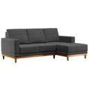 Ver imagem 1 de Sofá Living 200cm 3 Lugares com Chaise Direito Kayrós D05 Linho Chumbo - Mpozenato