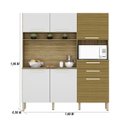 Ver imagem 2 de Armario de Cozinha Compacta 6 Portas 2 Gavetas Montesa - Freijó/supremo/ripado Freijó
