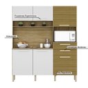 Ver imagem 5 de Armario de Cozinha Compacta 6 Portas 2 Gavetas Montesa - Freijó/supremo/ripado Freijó