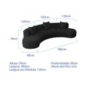 Ver imagem 3 de Kit Sofá Modular 4 Lugares Moderno Curvo Orgânico Duna Linho