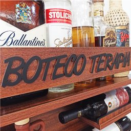 Barzinho Adega Parede - Boteco Terapia - 54 x 51 Imbuia - 6