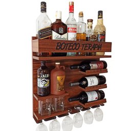 Barzinho Adega Parede - Boteco Terapia - 54 x 51 Imbuia - 3
