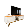 Rack Viena Móveis Rgl 1.8 P/ Tv até 75 Pol Sala de Estar-oferta:off White/freijó - 1