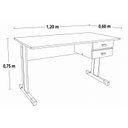 Ver imagem 3 de Escrivaninha 2 Gavetas com Chave 120x60cm Marrom e Preto