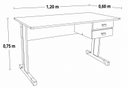 Ver imagem 3 de Escrivaninha 2 Gavetas com Chave 120x60cm Marrom e Preto