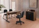 Ver imagem 4 de Escrivaninha 2 Gavetas com Chave 120x60cm Marrom e Preto