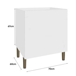 Armário Balcão para Forno de Cozinha Rimo Vitoria Branco/branco Polar Móveis Rimo Vitória - 5