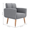Ver imagem 3 de Poltrona Benício Reclinável para Sala Boucle Cinza Matrix 89cm