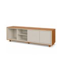 Ver imagem 2 de Rack para Tv 75'' Delux 2 Portas Gaveta Interna Pés em Madeira Maciça:naturalle Off White