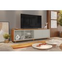 Ver imagem 3 de Rack para Tv 75'' Delux 2 Portas Gaveta Interna Pés em Madeira Maciça:naturalle Off White
