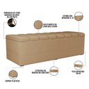 Ver mais imagens de Kit Cabeceira Cama Box Casal 140cm Calçadeira Recamier Baú Dália W01 Linho Bege Escuro - Lyam