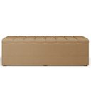 Ver imagem 2 de Kit Cabeceira Cama Box Casal 140cm Calçadeira Recamier Baú Dália W01 Linho Bege Escuro - Lyam