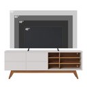 Ver imagem 3 de Rack Noronha 180cm P/tv até 75 Polegadas 2 Portas C/detalhe Chanfrado e Pés em Madeira Maciça