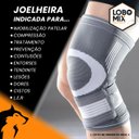 Ver imagem 2 de Joelheira Articulada Ortopédica Compressão Ajuste Reforçado Mbfit Cinza