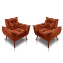 Ver imagem 1 de Kit 02 Poltrona Opala Decorativa Suede